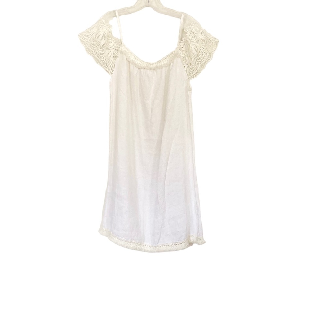 Scandal 100% linen White Dress Size L